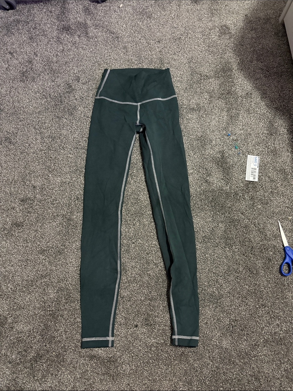 Lululemon High-Waist Dark Green Seam-Detail Leggings
